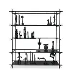 Rodan Kane Hart, Figures and Forms, Shelving Unit, 18 Key steel sculptures, on a Key steel stand