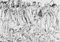 Soly Cissé, Monde Perdu, charcoal on paper