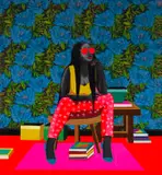 Tafadzwa Tega, Waiting List, mixed media on canvas