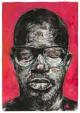 Nelson Makamo, Nathi (DJ Black Coffee), mixed media on paper