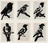 Universal Archives (Six Birds) by William Kentridge, linocut on paper, sold Jul 2022