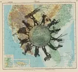 Procession 'States' by William Kentridge, lithograph and chine collé on paper, sold Jul 2022