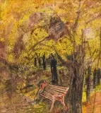 Penny Siopis, Garden Bench, watercolour and ink on paper