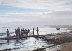 Paddy Starling, Trek Fisherman - Morning Mist Paternoster, oil on canvas