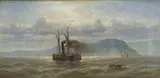 Continental School, 19th Century, Shipping off False Bay Coast, oil on canvas