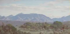 The Charms of the Veld (Riversdale) by Jan Ernst Abraham Volschenk, oil on canvas, sold Nov 2022