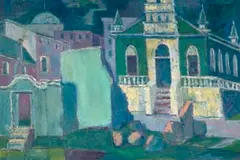 Josef Osser, Mosque, District Six, oil on board