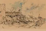 Fisherman's Cottages, Waenhuiskrans by Gregoire Boonzaier, watercolour and ink on paper, offered Nov 2022