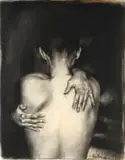 Sasha Hartslief, Self Embrace, charcoal on paper