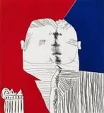 Robert Hodgins, New Boy on the Block, colour etching on paper
