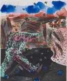 Robert Hodgins, Nightmare, hand coloured etching on paper