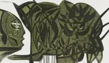 He Waters the Tropical Glasshouse, from The White Monday Disaster Portfolio by Cecil Skotnes, colour woodcut on paper, offered Nov 2022