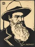 Portret van 'n Voortrekker (Nilant 136) by Jacobus Hendrik Pierneef, linocut on paper laid down on board, sold Nov 2022