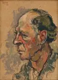 Self Portrait in Profile by Gregoire Boonzaier, oil and pastel on board, offered Nov 2022