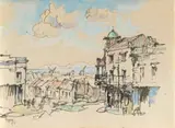 Table Bay from District Six CTown (sic) by Gregoire Boonzaier, watercolour on paper, sold Nov 2022