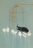 Judith Mason, Untitled (Rhinoceros Beetle), colour screenprint on paper
