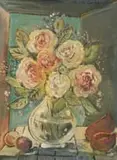 Flowerpiece by Christo Coetzee, oil on card, offered Nov 2022