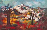George Enslin, Landscape with Trees, oil on canvas