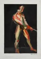 Frans Smit, Standing Nude, oil on unstretched canvas