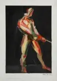Frans Smit, Standing Nude, oil on unstretched canvas