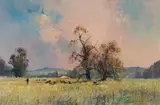Christopher Tugwell, Field with Trees and Cattle