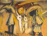 Frans Claerhout, Two Figures in an Abstract Landscape