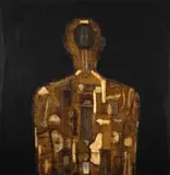 Shany van den Berg, Figure and its Content, mixed media on canvas