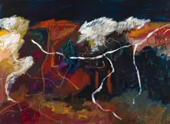 Fred Schimmel, Abstract Composition, mixed media on board