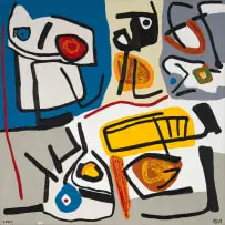 Paul du Toit, Abstract Figures, acrylic on canvas