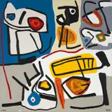 Paul du Toit, Abstract Figures, acrylic on canvas