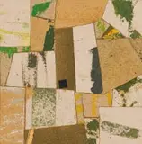 Stanley Pinker, Aerial Landscape, mixed media and collage on board