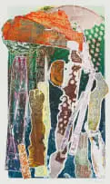 Dumisani Mabaso, Untitled (Patterned Abstract), monotype on paper