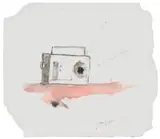 Nelson Makamo, 8 O'clock News, pen and watercolour on paper