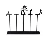 Jaco Sieberhagen, Keep on Dreaming, laser cut mild steel and paint, on a wooden base