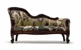 Steven Cohen, Chaise Lounge, hand screenprinted fabric upholstered chaise lounge
