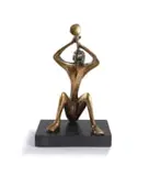 Michael Fleischer, Trumpet Player, bronze, on a marble base