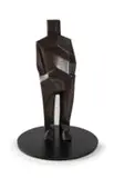 Larissa Matthews, Business Man, bronze, on a metal base
