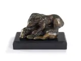 Ann Marais, Lions Must Eat, bronze, on a wooden base