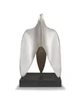 Aileen Lipkin, Abstract Form, chrome plated steel, on a marble base