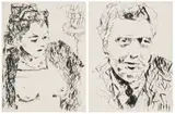 William Kentridge, Lulu 2, Alban 4, two, etching on paper
