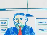 Robert Hodgins, Postmaster, colour screenprint on paper