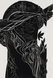 Raymond Andrews, Profile with Laurel Wreath, linocut on paper