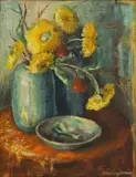 Bettie Cilliers-Barnard, Still Life with Blue Vases and Dish