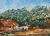 Stefan Ampenberger, Donkey Cart in Mountain Landscape