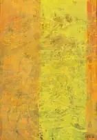 Bill Ainslie, Yellow and Orange Abstract, mixed media on card