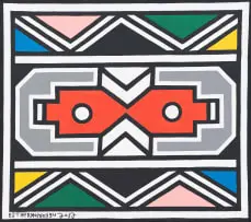 Esther Mahlangu, Ndebele Patterns, acrylic on canvas