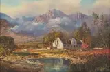 Gabriel de Jongh, Farmhouse Along The River