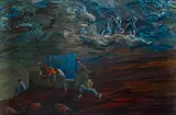 Ndikhumbule Ngqinambi, Figures in a Dream Landscape, oil on canvas