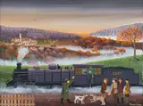 Monique Schaar, Le Rendez-vous des Chasseurs (The Meeting of the Hunters), oil on canvas