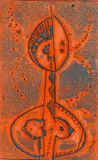 Dirk Meerkotter, Red Figure, coloured etching on paper